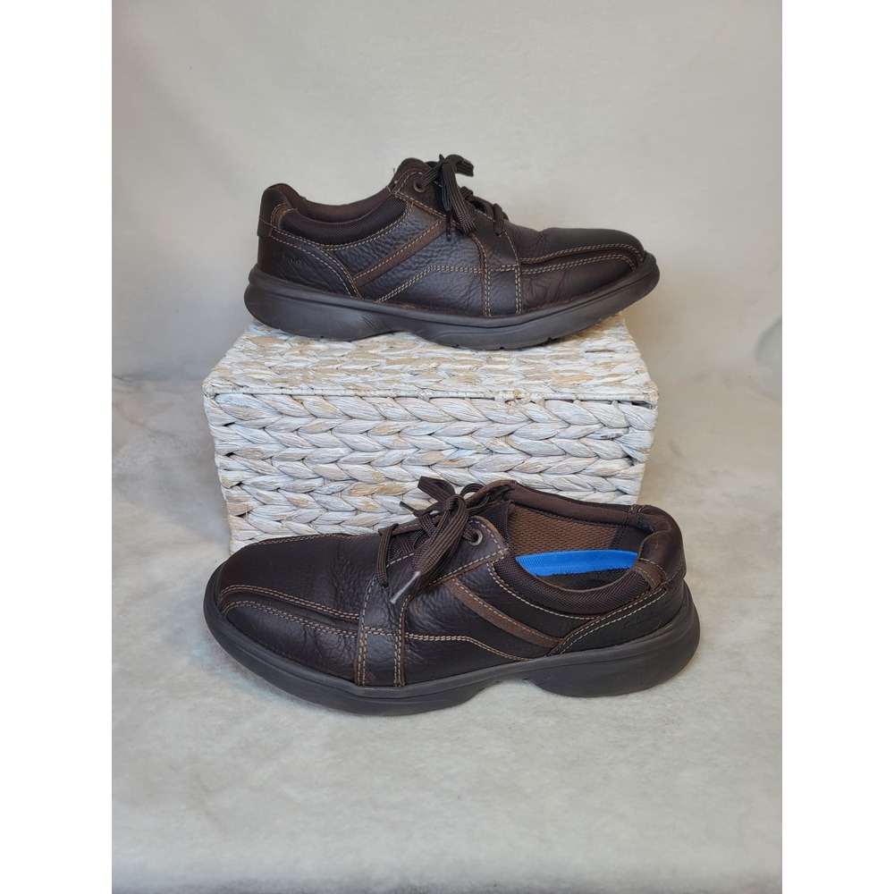 Clarks Bradley Minimalist Brown Leather Extreme Comfort Oxford Shoes Size 10W